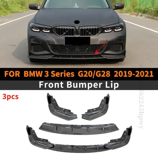 Accessori Spoiler per Paraurti Anteriore BMW 3 Series G20 G21 G28 (2019-2022) – Kit di Tuning e Styling