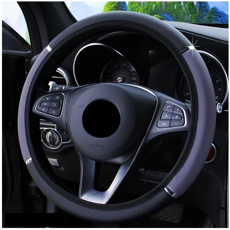 Copertura Volante Universale in PU Antiscivolo per Auto – Design Elegante 37-38cm