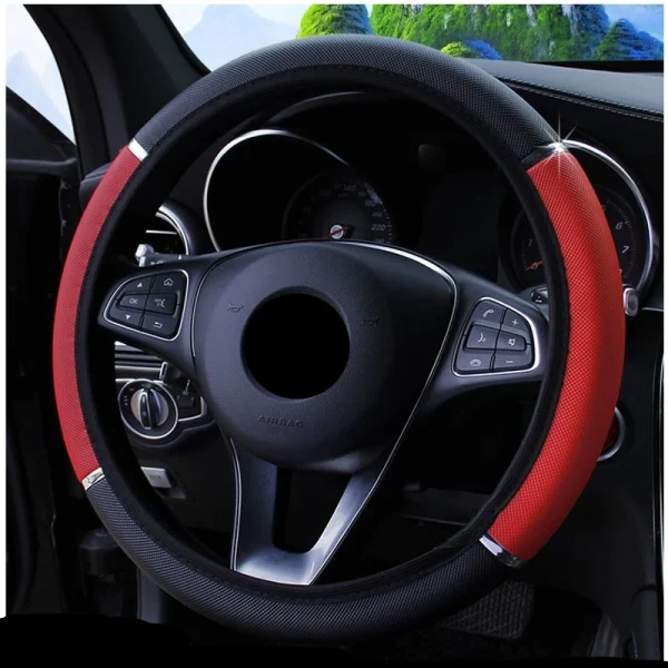 Copertura Volante Universale in PU Antiscivolo per Auto – Design Elegante 37-38cm