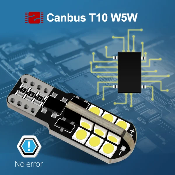 6Pz W5W LED T10 Canbus 168 194 Lampadine Auto 24SMD Luce Marker Laterale Targa Bianco Blu Giallo Rosso Rosa 12V 6000K