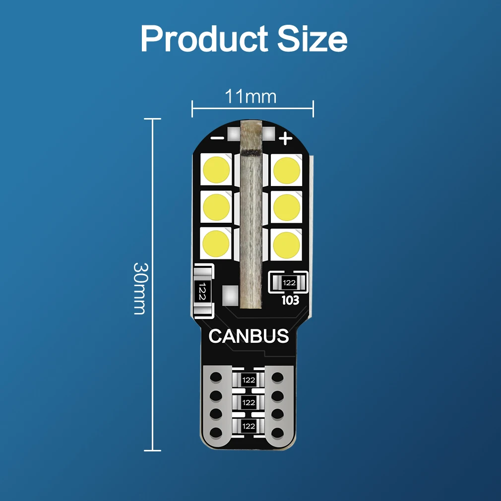 6Pz W5W LED T10 Canbus 168 194 Lampadine Auto 24SMD Luce Marker Laterale Targa Bianco Blu Giallo Rosso Rosa 12V 6000K