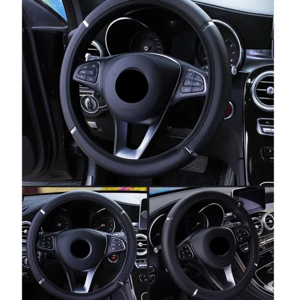 Copertura Volante Universale in PU Antiscivolo per Auto – Design Elegante 37-38cm