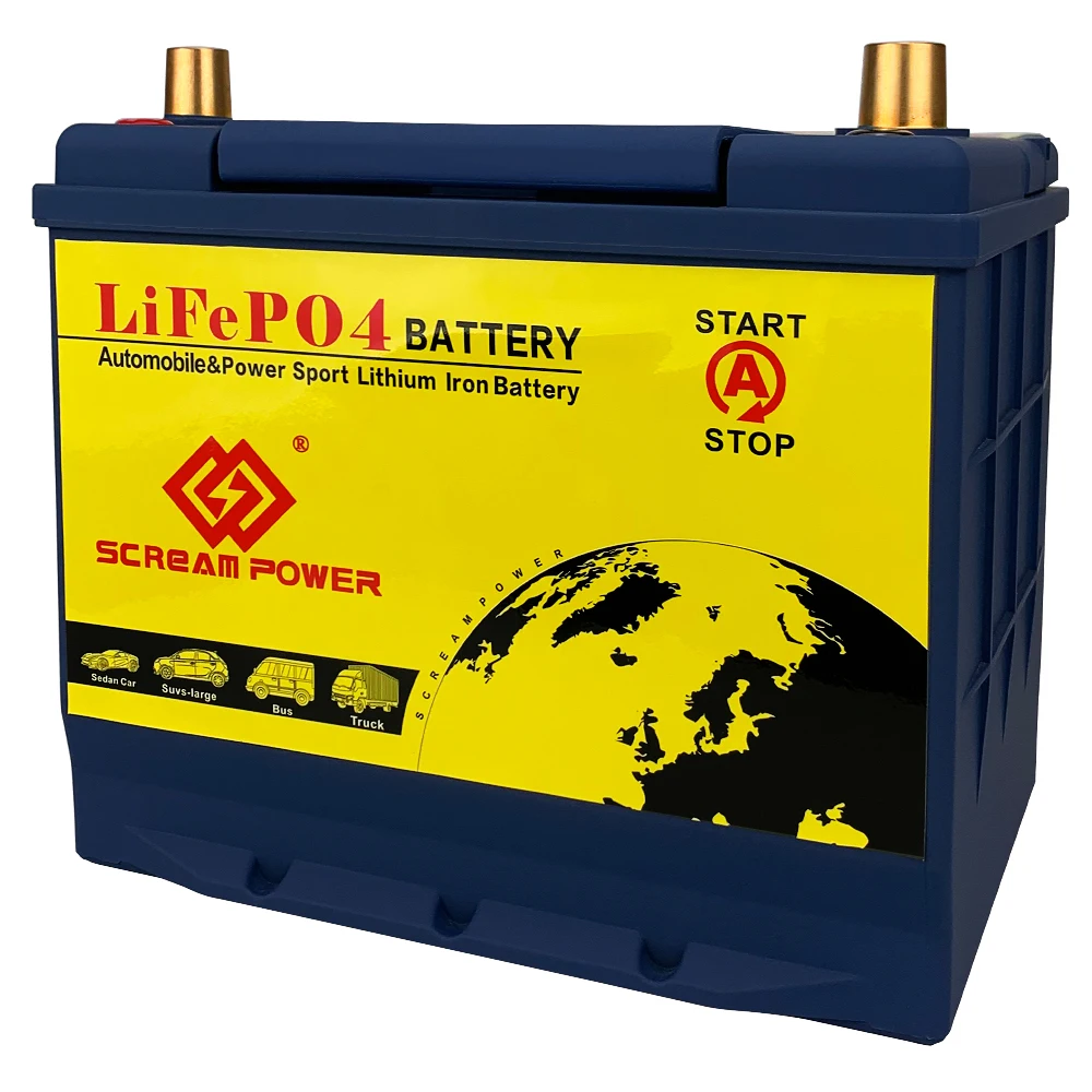 Batteria Auto 12V 40AH 65D23L/R LiFePO4 – 1200CCA, Potente e Affidabile!