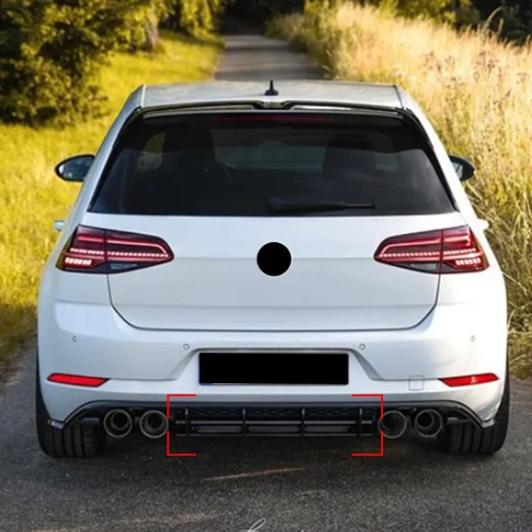 Diffusore Posteriore per Volkswagen Golf 7 VII MK7 GTI 2013-2016 – Splitter Laterali Spoiler in Plastica ABS