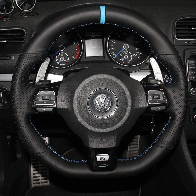 Copertura Personalizzata in Pelle per Volante Auto Volkswagen VW Tiguan T-Cross Tayron Bora Tharu T-Roc Jetta