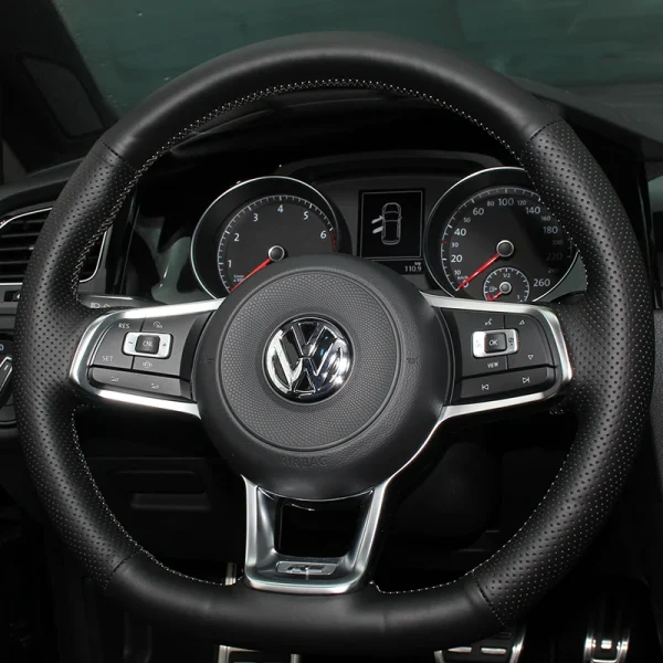 Copertura Personalizzata in Pelle per Volante Auto Volkswagen Golf GTI RLine Sagitar Tayron Tharu Tiguan Touran