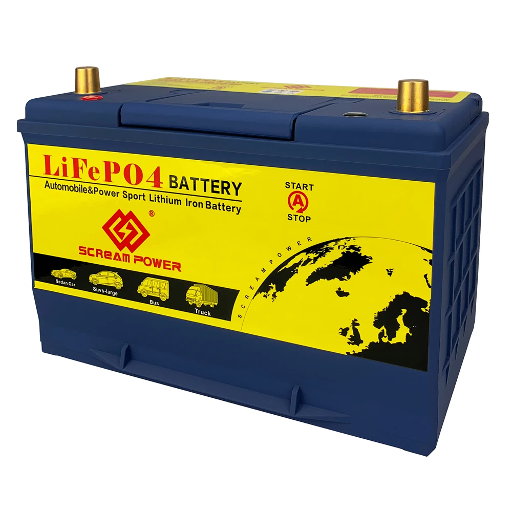 Batteria Auto LiFePO4 12V 100Ah 95D31L/R – Alta Qualità CCA1600A per Tutti i Tipi di Auto e Camper