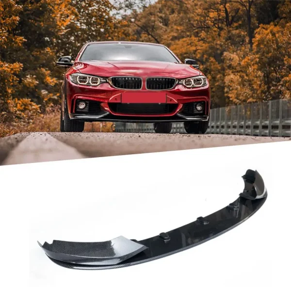 Spoiler Anteriore Lip in Fibra di Carbonio Glossy Black MP Style per BMW 4 Series F32 F36 M Sport 2014-2020