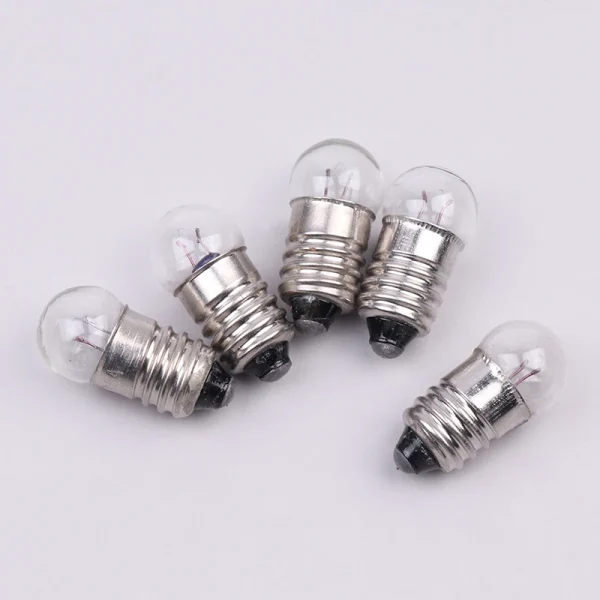 10PCS Mini Lampadine Miniature 0.3A 1.5V 2.5V 3.8V per Esperimenti Scolastici – Piccole Luci a Cannone