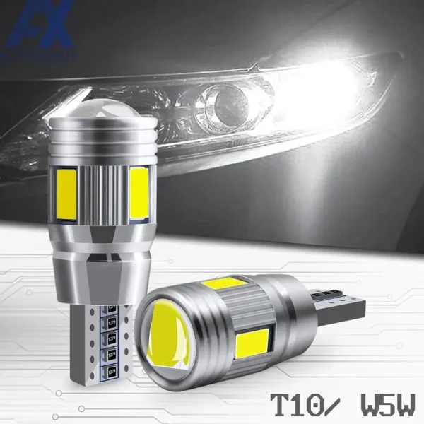 Lampadina LED T10 W5W 5W 12V 6000K Blu – Luce di Segnale Auto con 6 SMD per Retro e Chiarimento