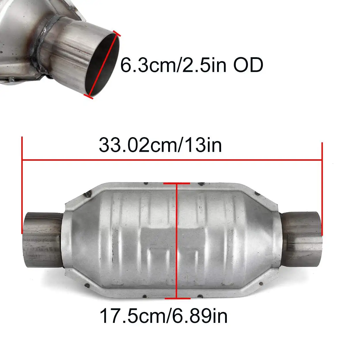 Convertitore Catalitico Universale 1/2X 2.5 Pollici 400 Celle 13″ in Acciaio Inossidabile – Alta Prestazione e Flusso Ottimale