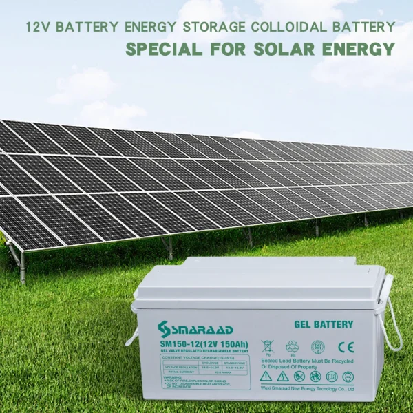 Batteria Gel Sigillata SMARAAD 12V 100AH 250AH per Solare Off Grid, Camper, Caravans e Fattorie – Ciclo Profondo e Senza Manutenzione