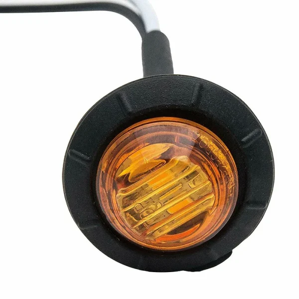 Faro Laterale Rotondo Giallo Ambra 3LED 3/4″ per Camion 12V – Luci di Segnalazione