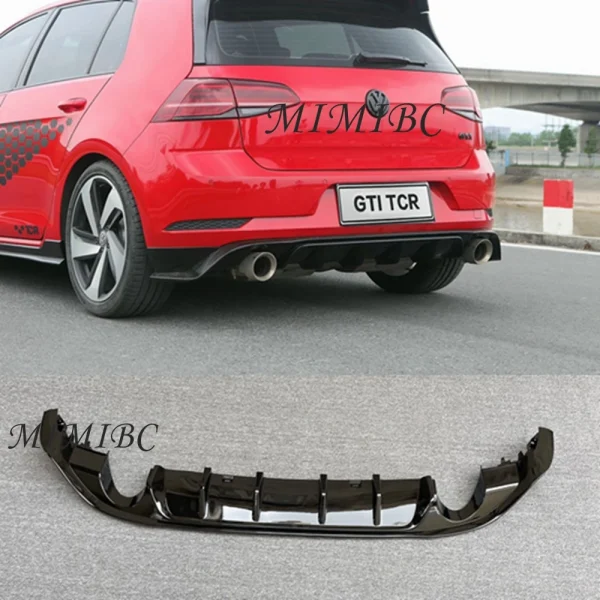 Diffusore Posteriore per Volkswagen Golf MK7.5 GTI TCR in ABS di Alta Qualità – Spoiler Lip Laterale