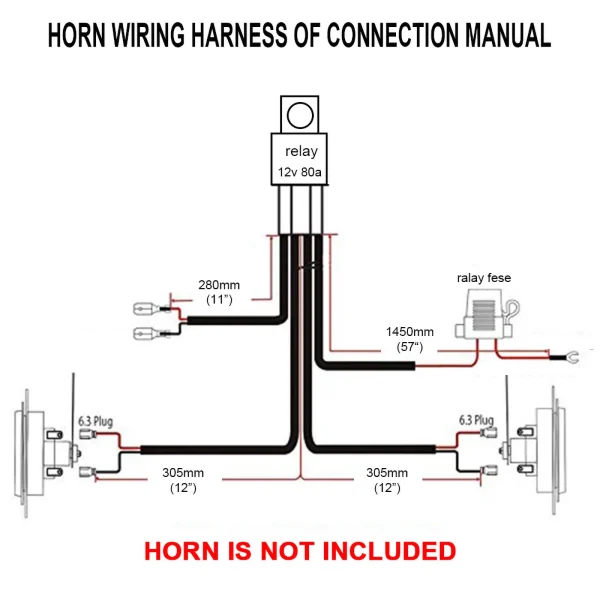 Kit Relè Cablaggio Universale 80A 12V per Clacson Auto, Furgoni e Camion – Suono Potente e Facile Montaggio