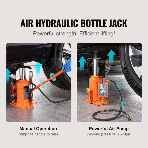 Jack Idraulico a Bottiglia 20 Tonnellate – Sollevatore Heavy-Duty per Auto, Pickup e Camion