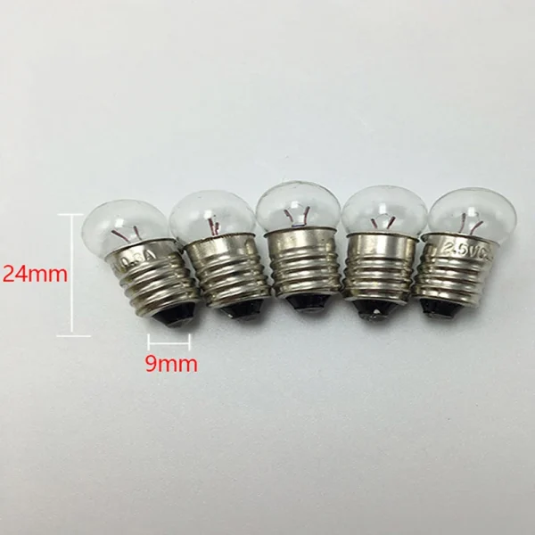 10PCS Mini Lampadine Miniature 0.3A 1.5V 2.5V 3.8V per Esperimenti Scolastici – Piccole Luci a Cannone