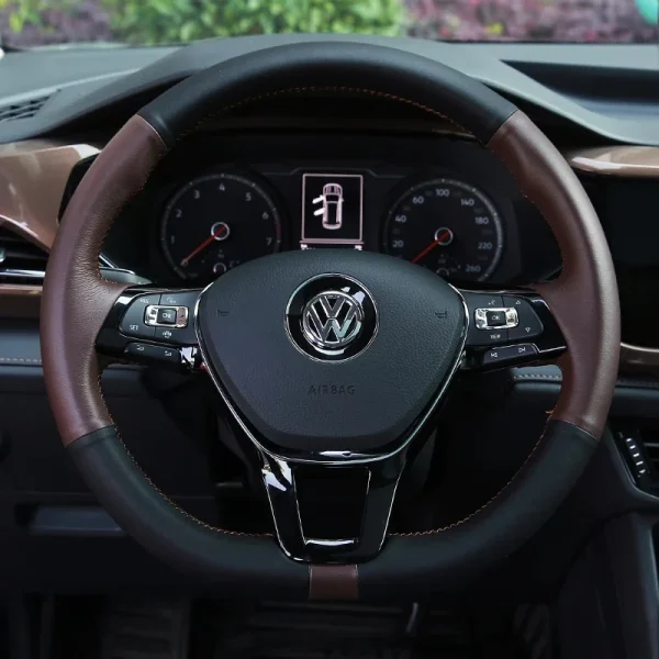 Copertura Personalizzata in Pelle per Volante Auto Volkswagen VW Tiguan T-Cross Tayron Bora Tharu T-Roc Jetta