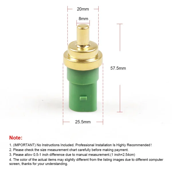 Sensore Temperatura Coolant Acqua 059919501A per Audi A2 A3 A4 A6 TT e Volkswagen Passat Beetle Jetta Golf 078919501C