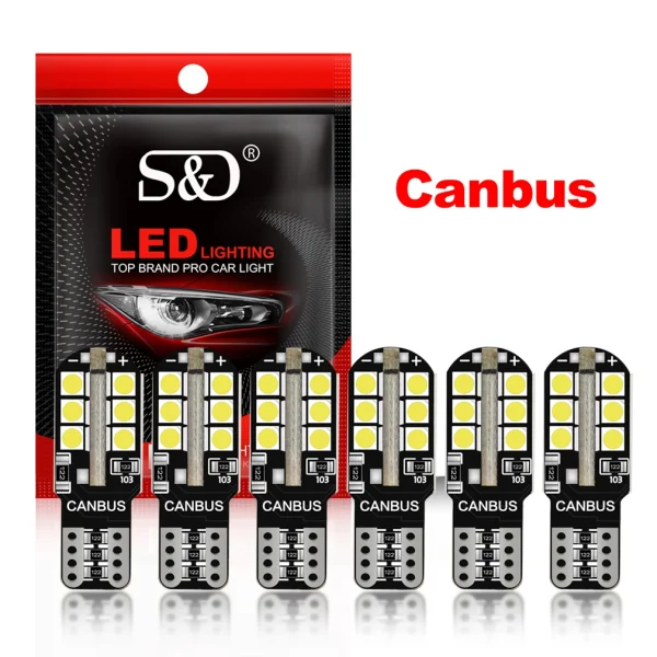 6Pz W5W LED T10 Canbus 168 194 Lampadine Auto 24SMD Luce Marker Laterale Targa Bianco Blu Giallo Rosso Rosa 12V 6000K