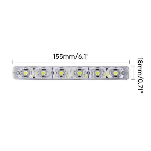 Faro Antifog 12V 6LED Bianco Luminoso Impermeabile per Auto – Luce diurna Duratura