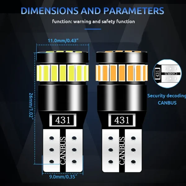 2x W5W T10 21SMD Lampadine LED Canbus per Interni Auto – Luci di Posizione, Mappa e Lettura