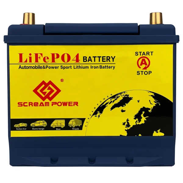 Batteria Auto 12V 40AH 65D23L/R LiFePO4 – 1200CCA, Potente e Affidabile!