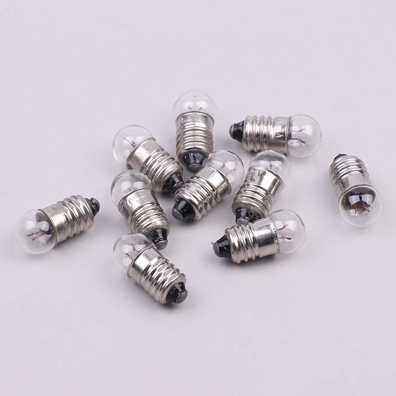 10PCS Mini Lampadine Miniature 0.3A 1.5V 2.5V 3.8V per Esperimenti Scolastici – Piccole Luci a Cannone