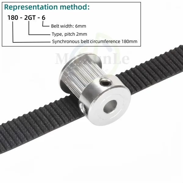 Cinghia di Sincronizzazione GT2 in Gomma per Stampante 3D – Perimetro 144-190mm, Larghezza 6mm, 10mm, 15mm, Passo Dente 2mm