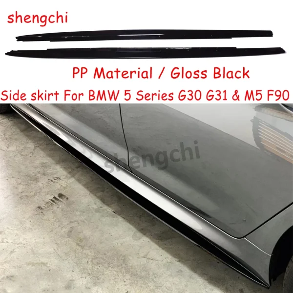 Side Skirt G30 M Performance Gloss Black per BMW 5 Series G31 M5 F90 – Estensioni Paraurti M Sport