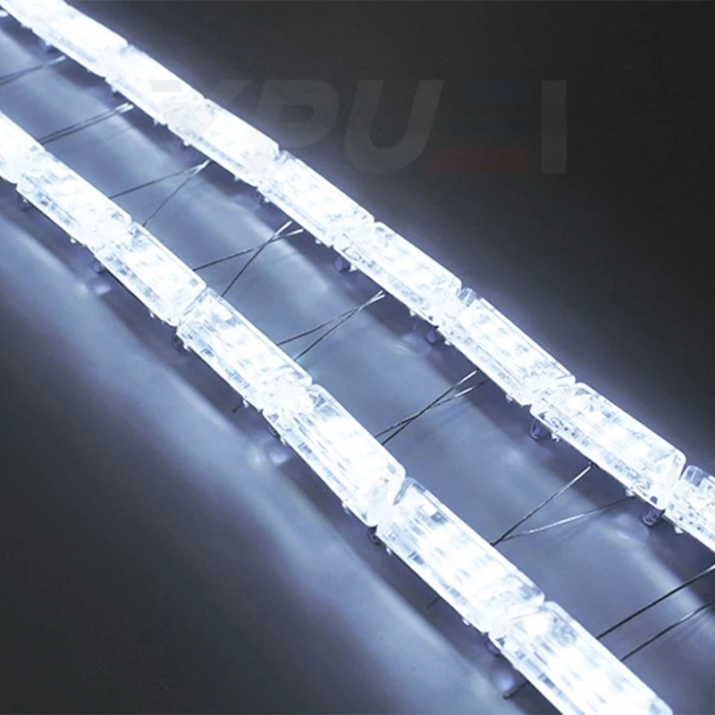 2 Pezzi Striscia LED Flessibile DRL Cristallo Luci diurne Indicatori di Direzione Auto 16 LED Bianco/Amber