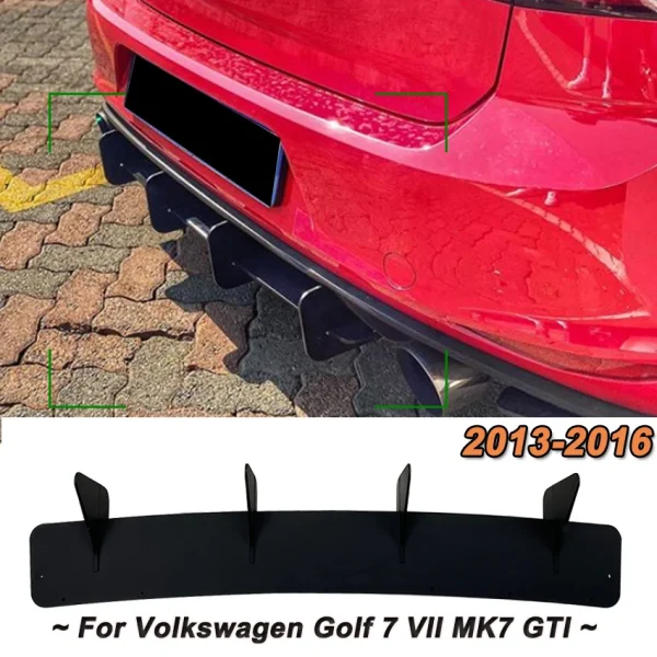 Diffusore Posteriore per Volkswagen Golf 7 VII MK7 GTI 2013-2016 – Splitter Laterali Spoiler in Plastica ABS