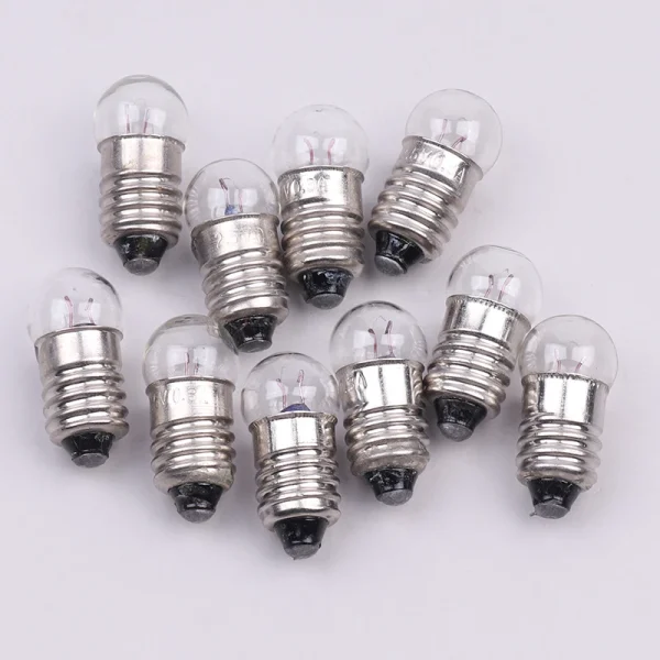 10PCS Mini Lampadine Miniature 0.3A 1.5V 2.5V 3.8V per Esperimenti Scolastici – Piccole Luci a Cannone